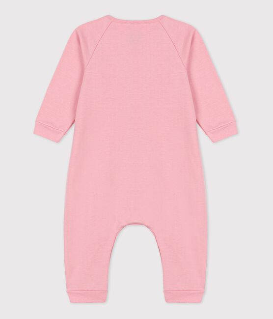 Mono de bebé de muletón de algodón orgánico rosa CHARME