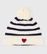 Gorro de punto tricotado a rayas con forro polar para bebé