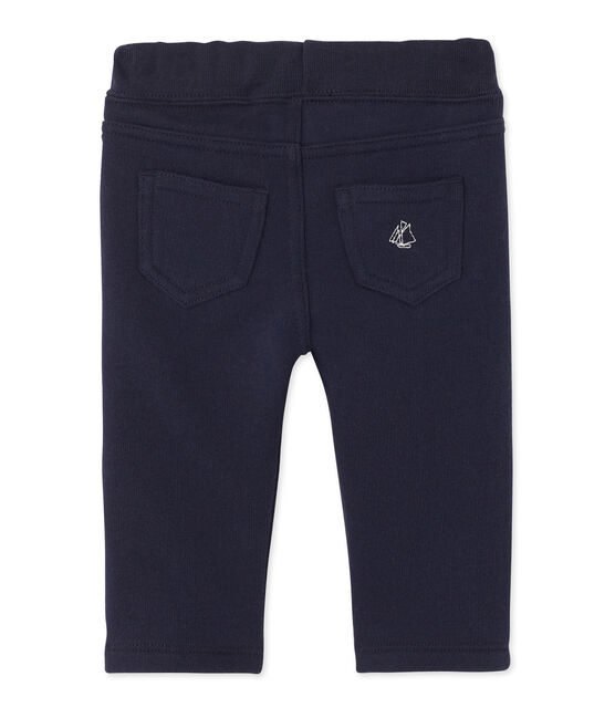 Pantalón para bebé niño en muletón azul SMOKING