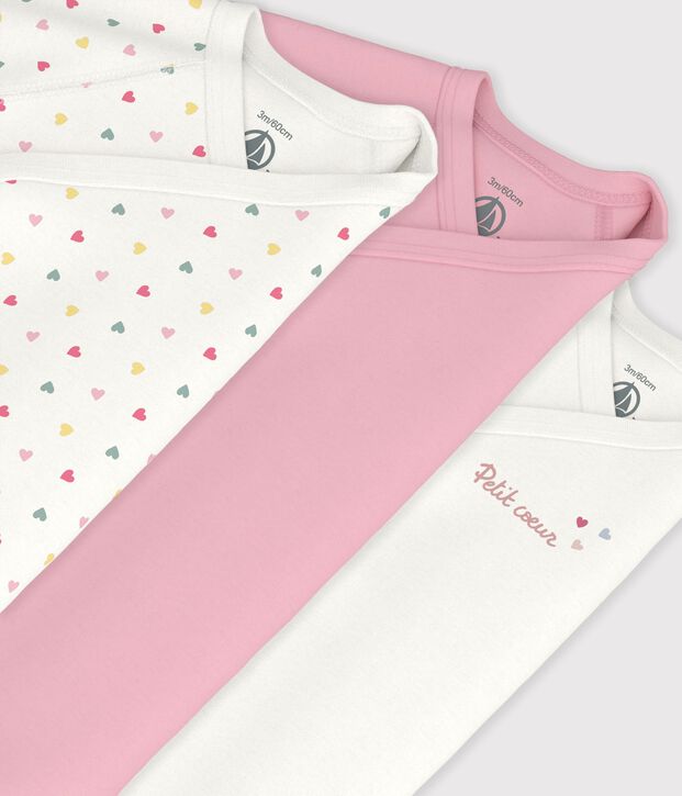 Juego de bodies cruzados y estampados de manga larga de algod&oacute;n para beb&eacute; multicolor