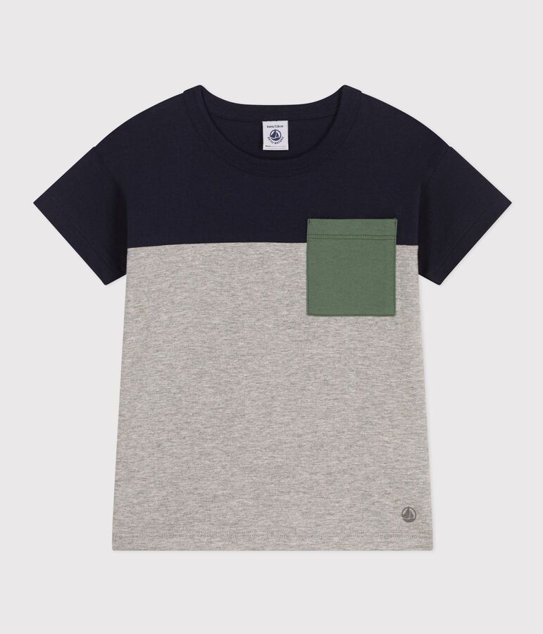 Camiseta de punto para ni&ntilde;o azul SMOKING/blanco MULTICO