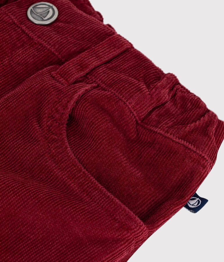 Pantal&oacute;n ancho infantil de terciopelo liso rojo