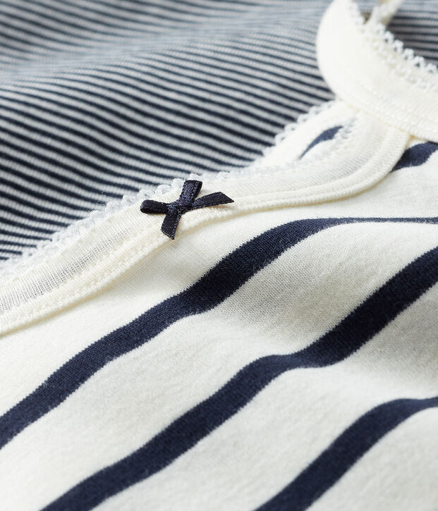 Juego de 2 camisas de tirantes a rayas de ni&ntilde;a de algod&oacute;n org&aacute;nico multicolor