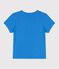 Camiseta de manga corta de algodón de niña azul BRASIER