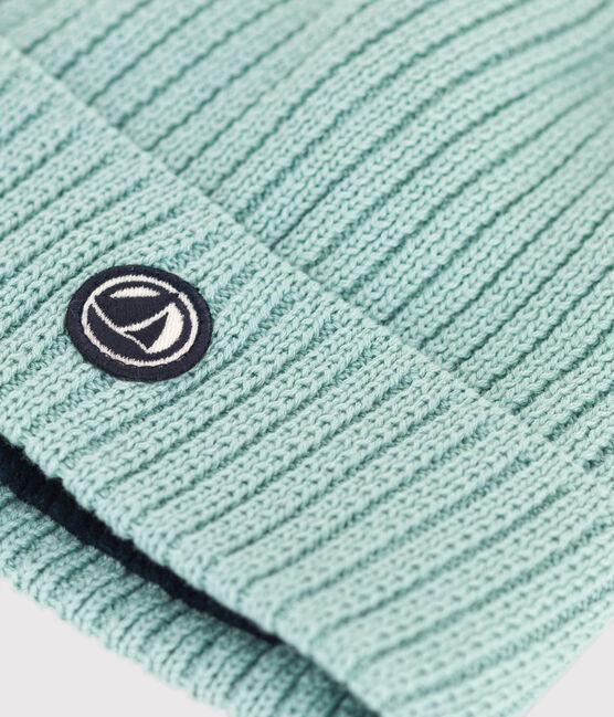 Gorro de punto con forro de tejido polar de niño/niña verde PAUL