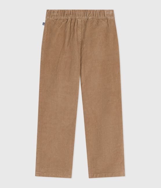 Pantalón infantil recto y liso de pana beige ROCHE CLAIR