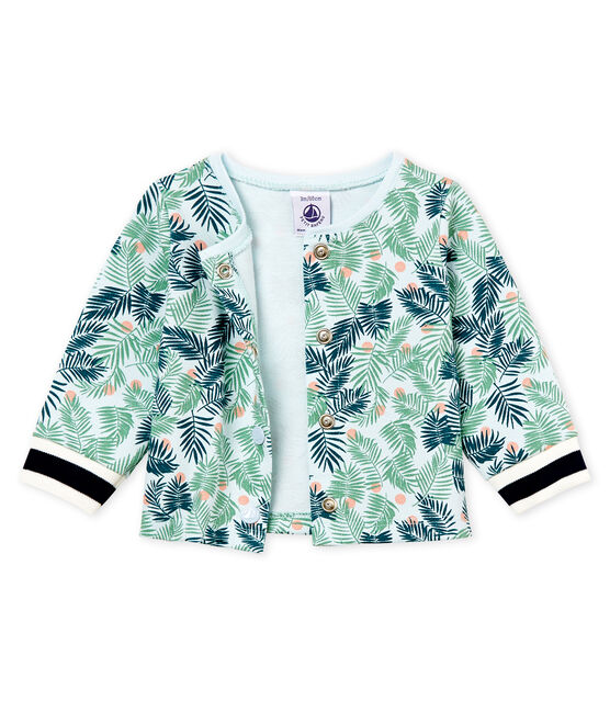 Cárdigan de tela estampada para bebé niña azul BOCAL/blanco MULTICO