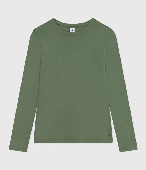 Camiseta L'ICONIQUE de algodón con cuello redondo para mujer verde CROCO