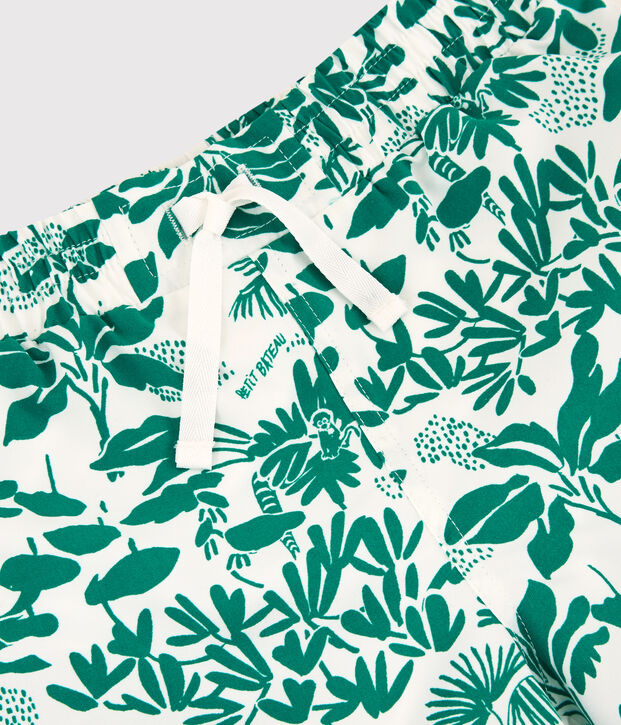 Ba&ntilde;ador reciclado estampado para ni&ntilde;o blanco/verde
