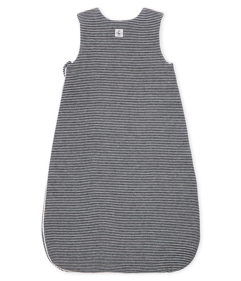 Saco de terciopelo para beb&eacute; azul/blanco