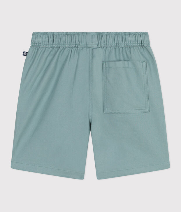 Bermudas cortas infantiles de algod&oacute;n liso verde