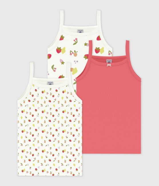 Juego de camisetas infantiles de tirantes de algodón con estampado de frutas variante 1