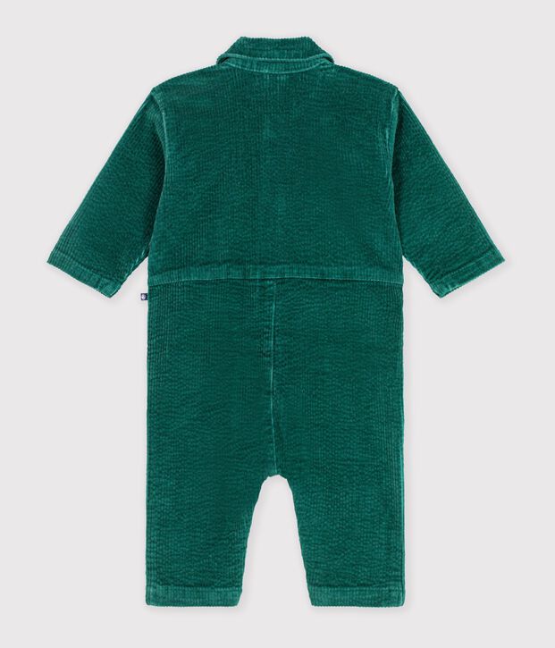 Mono largo de terciopelo liso para beb&eacute; verde