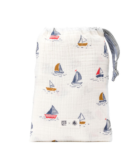 Juego de 3 muselinas para bebé con estampado de barcos y milrayas blanco MARSHMALLOW/azul MEDIEVAL/ MULTICO