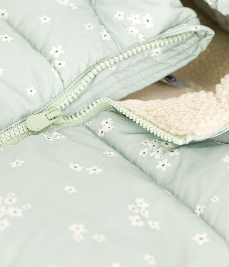 Plum&iacute;fero con capucha plegable para ni&ntilde;a verde/multicolor