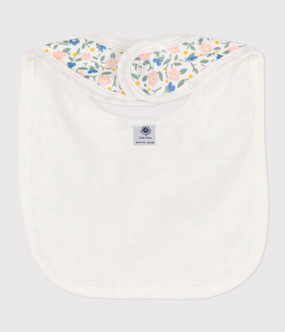 Babero individual de algodón con flores blanco MARSHMALLOW/blanco MULTICO
