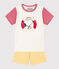Pijama corto Petit Bateau X Snoopy de algodón para niño/niña blanco MARSHMALLOW/blanco MULTICO