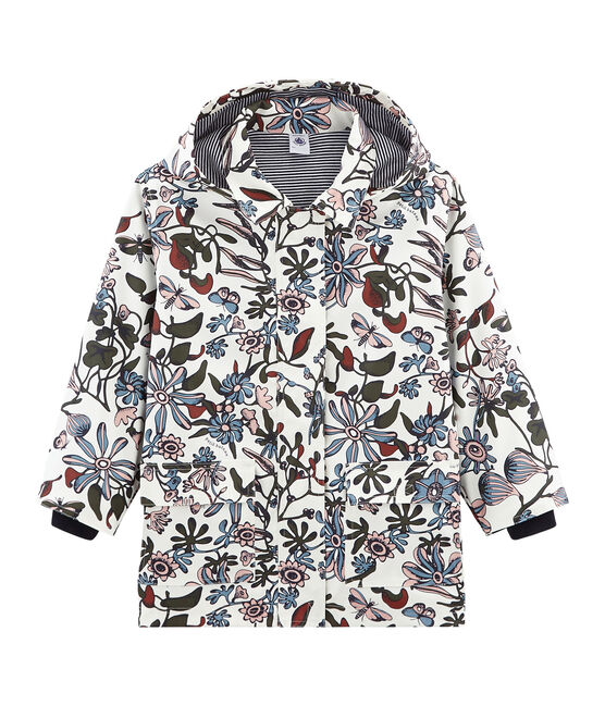 Impermeable estampado infantil para niña blanco MARSHMALLOW/blanco MULTICO