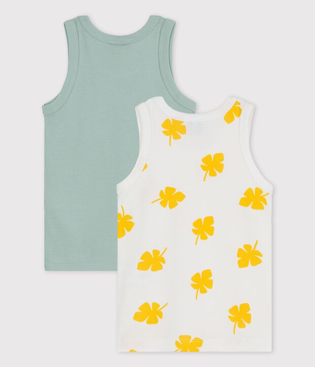 Juego de 2 camisetas de tirantes con grandes palmeras de algod&oacute;n de ni&ntilde;o multicolor