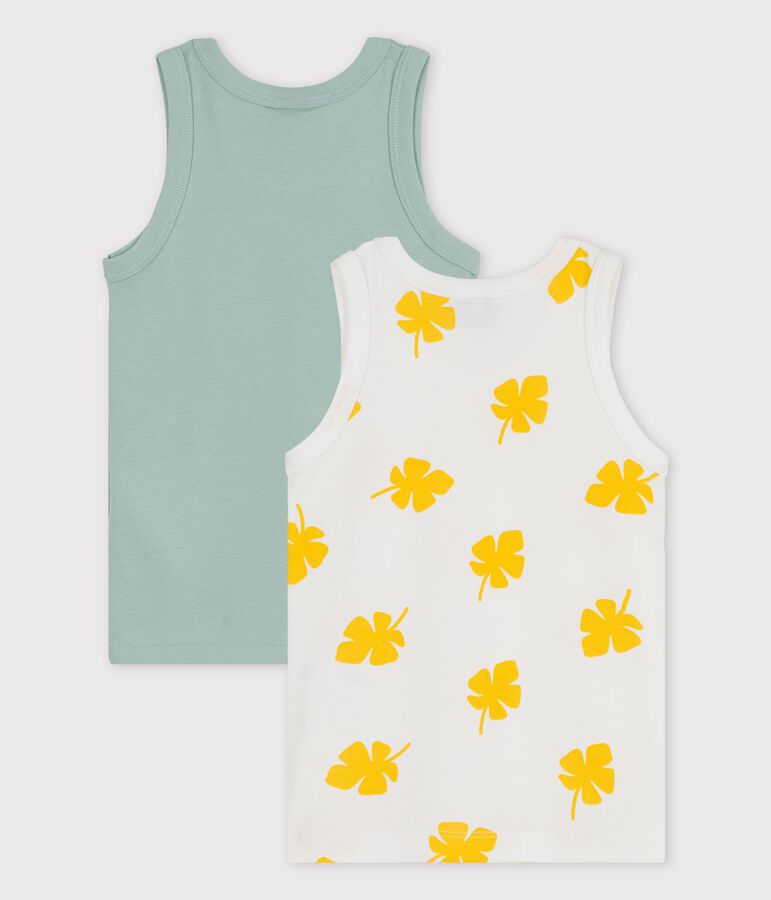Juego de 2 camisetas de tirantes con grandes palmeras de algod&oacute;n de ni&ntilde;o multicolor