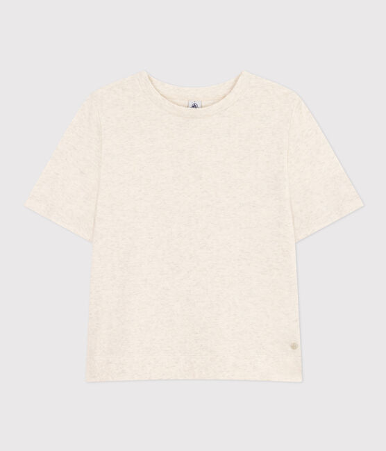 Camiseta la Boxy de algodón de mujer beige MONTELIMAR CHINE