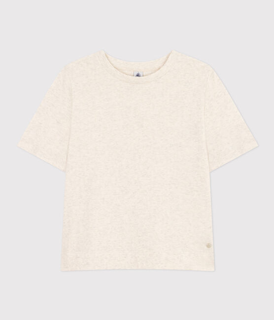 Camiseta la Boxy de algodón de mujer beige MONTELIMAR CHINE