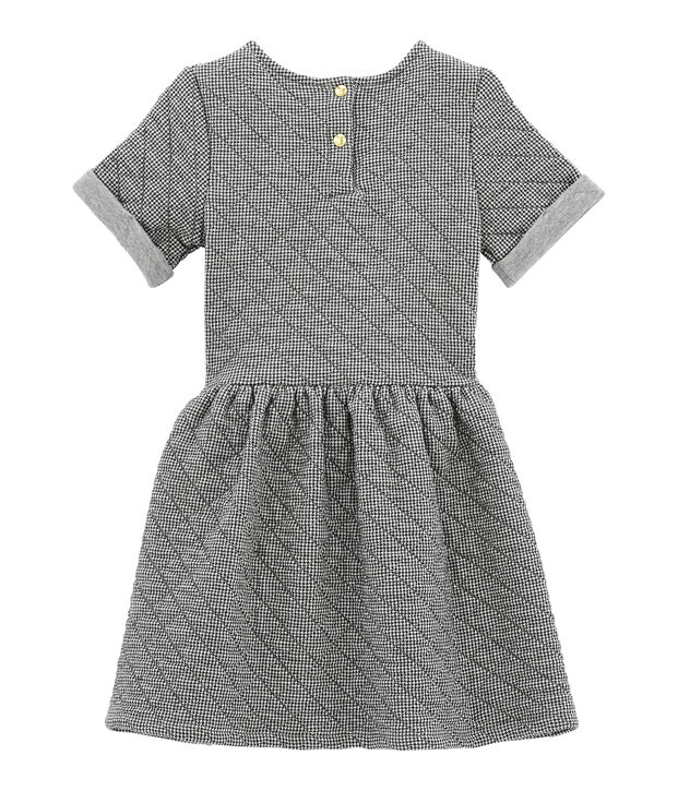 Vestido de manga corta gris/blanco