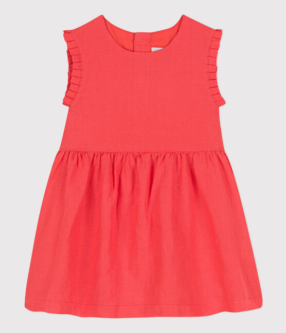 Vestido sin mangas de lino para bebé naranja JUPITER