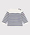Jersey de lana y algodón con rayas marineras para bebé azul MARSHMALLOW/ SOIR