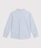 Camisa infantil de algod&oacute;n a rayas azul/azul