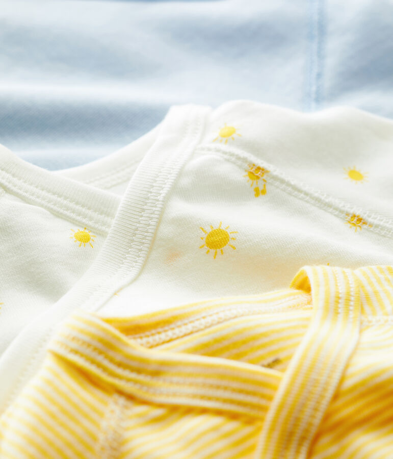 Juego de 3 bodis de beb&eacute; de algod&oacute;n org&aacute;nico multicolor