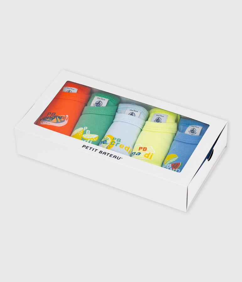 Lote de 5 bodys de manga corta con frutas de beb&eacute; multicolor