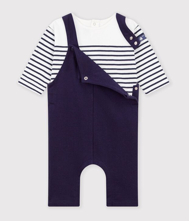 Conjunto de regalo de algod&oacute;n para beb&eacute;: camiseta y peto multicolor