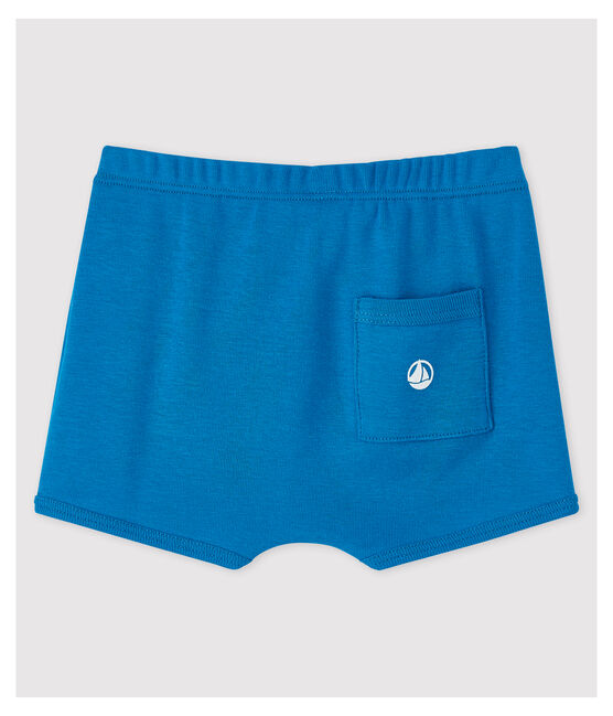 Pantalón corto de algodón de bebé azul MYKONOS