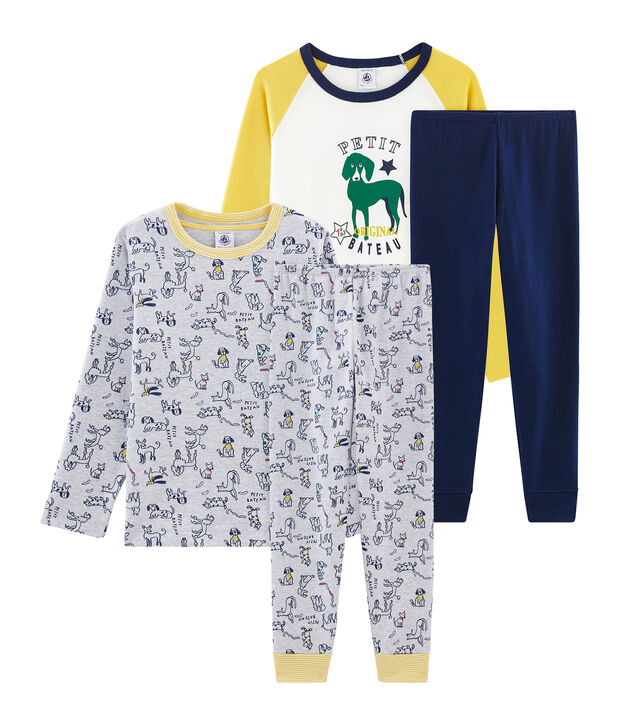 D&uacute;o de pijamas de punto para ni&ntilde;o multicolor
