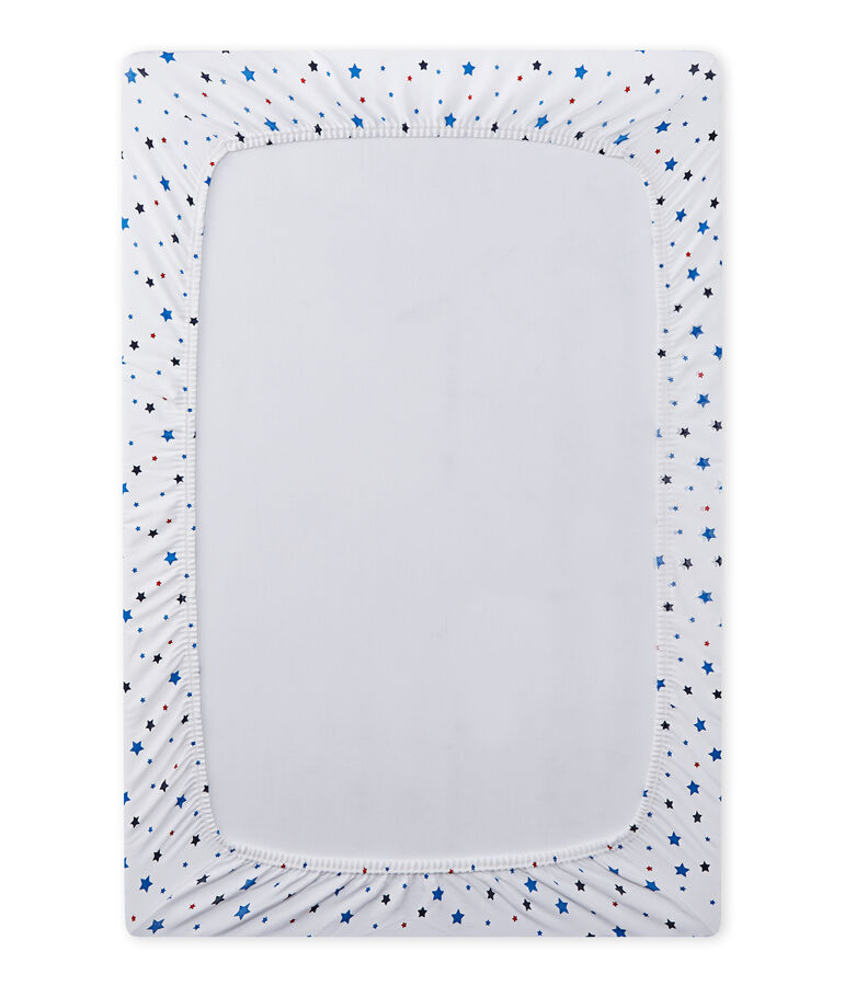 S&aacute;bana ajustable de 120x60 con motivo de estrella para beb&eacute; ni&ntilde;o blanco/multicolor