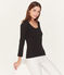 Camiseta manga 3/4 para mujer negro NOIR