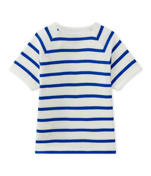 Camiseta de beb&eacute; ni&ntilde;o con manga corta blanco/azul
