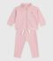 Conjunto de sudadera y pantalón de algodón liso para bebé rosa JOLI