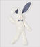 Doudou de conejito con lazo de mariposa de borreguito blanco MARSHMALLOW
