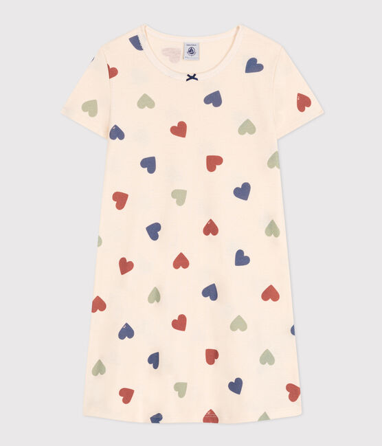 Camisón de algodón infantil con motivo de corazón blanco AVALANCHE/ MULTICO