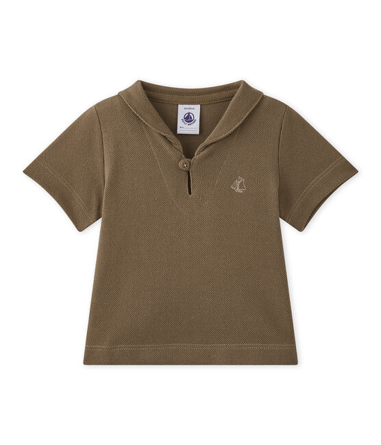 Camiseta de bebé niño de manga corta marron SHITAKE