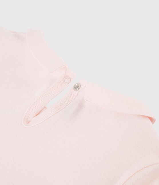 Camiseta de manga larga de algodón de niña rosa FLEUR