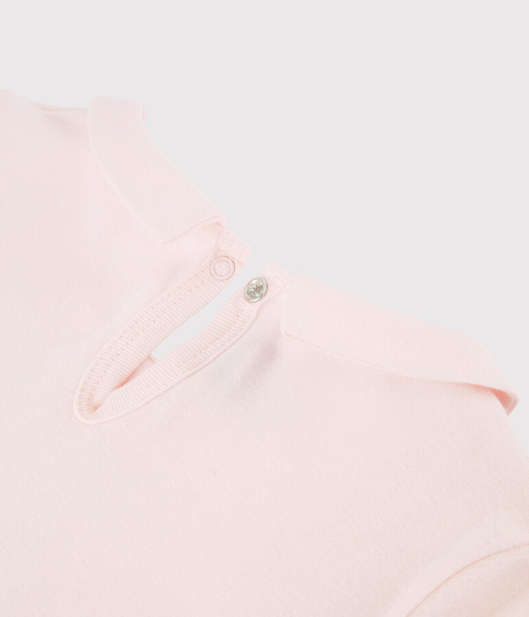 Camiseta de manga larga de algod&oacute;n de ni&ntilde;a rosa