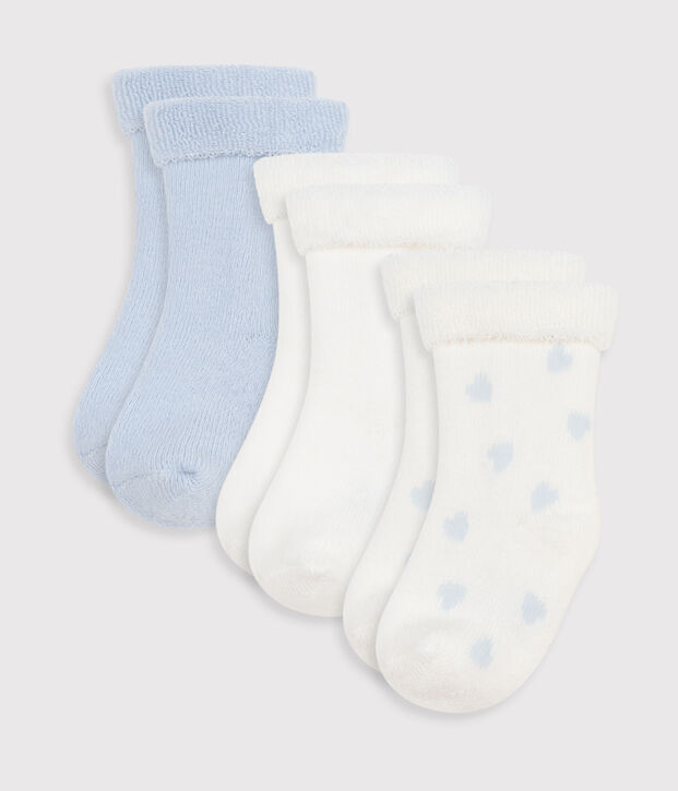Juego de calcetines de algod&oacute;n liso para reci&eacute;n nacido multicolor