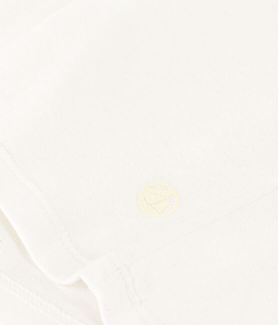 Camiseta LA RECTA de algodón con cuello de pico para mujer blanco ECUME