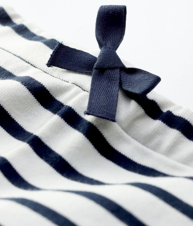 Shorts de jersey grueso ecol&oacute;gico de beb&eacute; blanco/azul