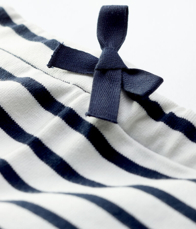 Shorts de jersey grueso ecol&oacute;gico de beb&eacute; blanco/azul