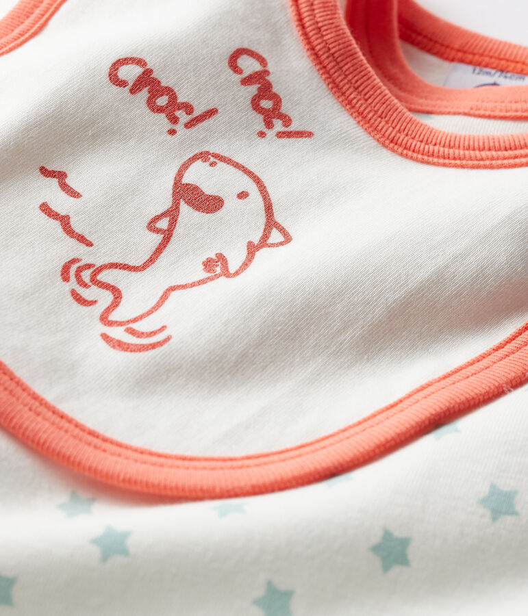 Pelele corto de punto para beb&eacute; de ni&ntilde;o blanco/azul