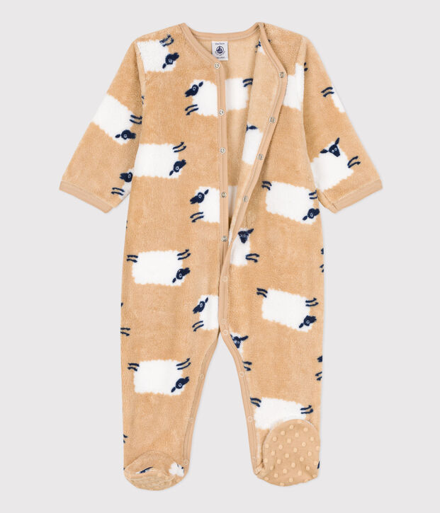Sobrepijama de tejido polar para beb&eacute; beige/multicolor
